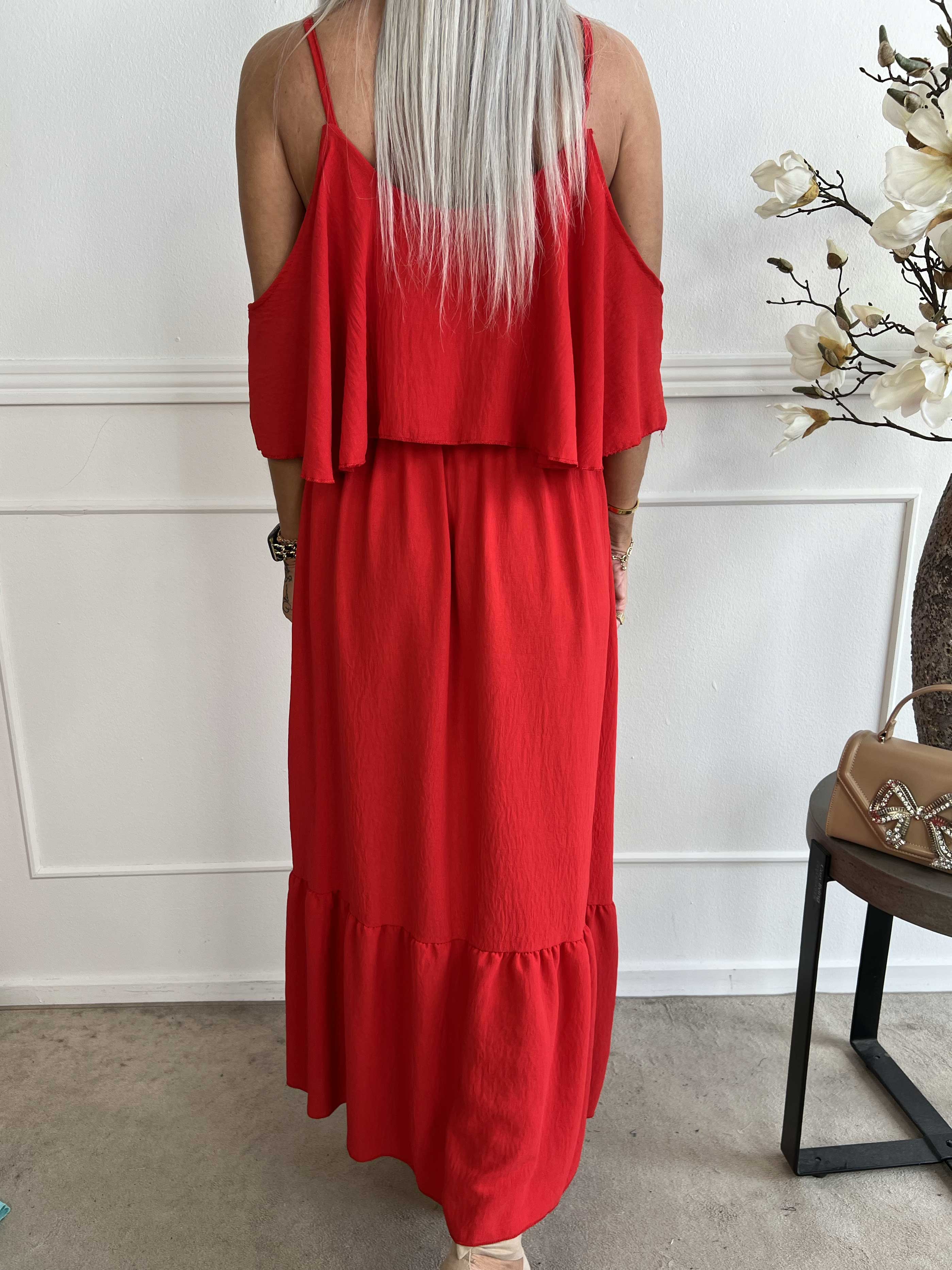 Adelisa - Söt klänning med lång rem och volanger